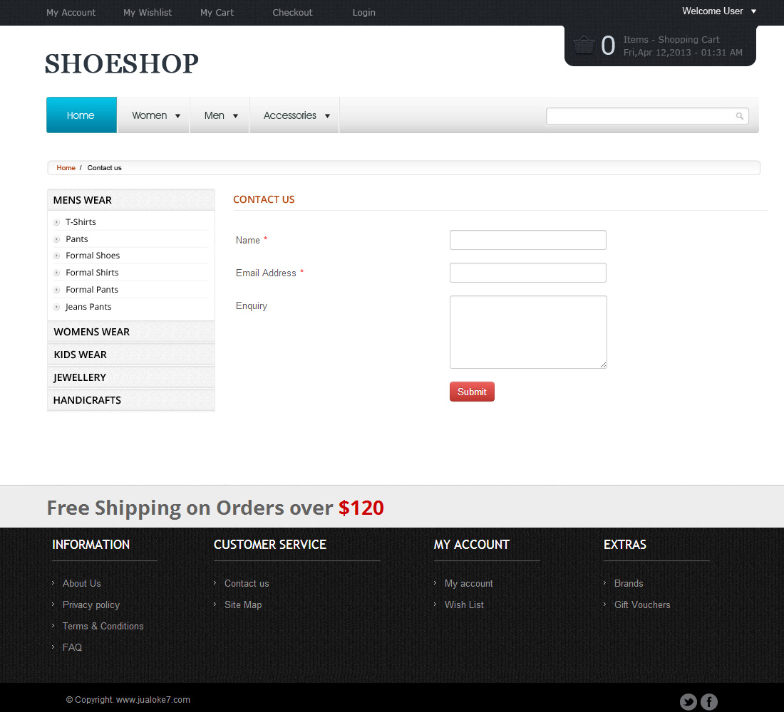 zeuscart_template_for_shoe_shop_contact_page